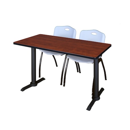 Cain Rectangle Tables > Training Tables > Cain Training Table & Chair Sets, 48 W, 24 L, 29 H, Cherry MTRCT4824CH47GY